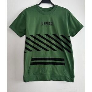 Mens Large Green Off Spring Graphic Shirt Streetwear Blokecore Athleisure